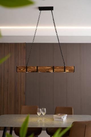 Lustra Lustre Pleva Bois Naturel Linéaire