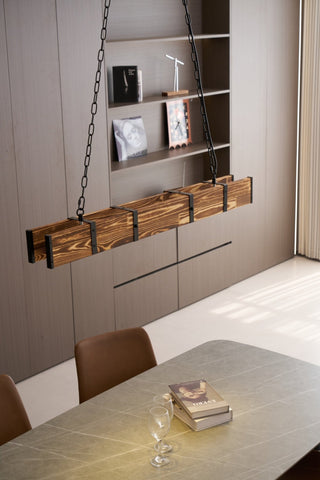 Lustra Lustre Pleva Bois Naturel Linéaire