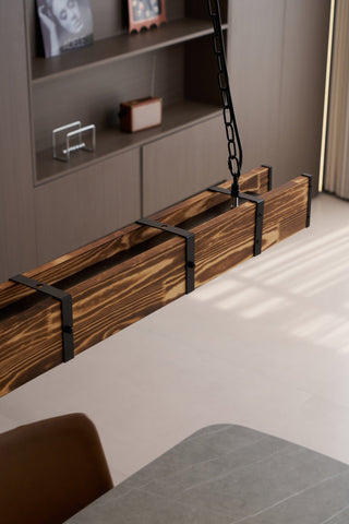 Lustra Lustre Pleva Bois Naturel Linéaire