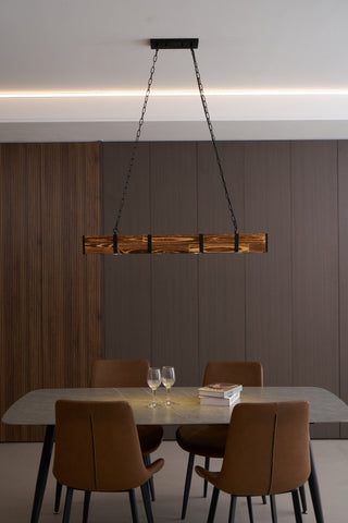 Lustra Lustre Pleva Bois Naturel Linéaire