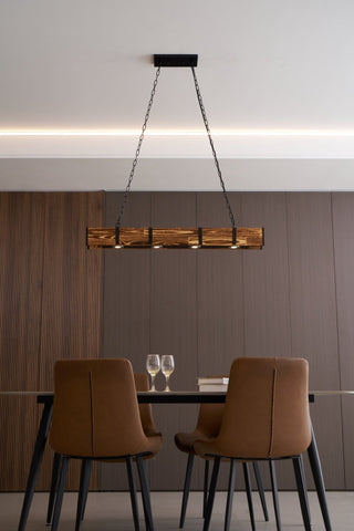 Lustra Lustre Pleva Bois Naturel Linéaire