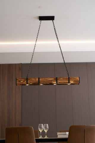 Lustra Lustre Pleva Bois Naturel Linéaire