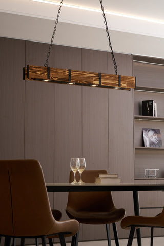 Lustra Lustre Pleva Bois Naturel Linéaire