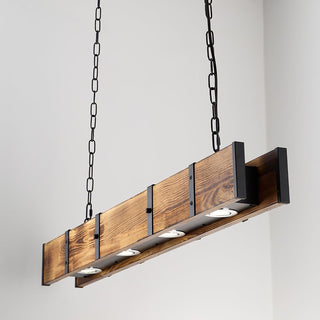 Lustra Lustre Pleva Bois Naturel Linéaire