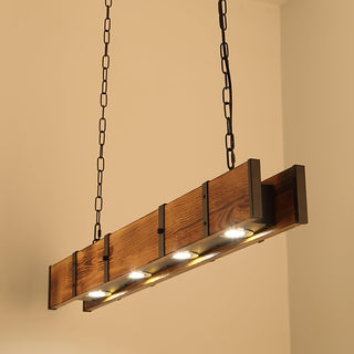 Lustra Lustre Pleva Bois Naturel Linéaire