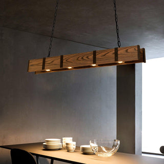 Lustra Lustre Pleva Bois Naturel Linéaire
