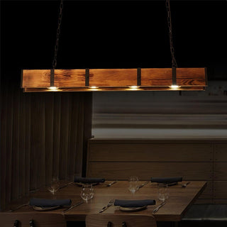 Lustra Lustre Pleva Bois Naturel Linéaire