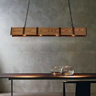 Lustra Lustre Pleva Bois Naturel Linéaire