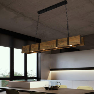 Lustra Lustre Pleva Bois Naturel Linéaire
