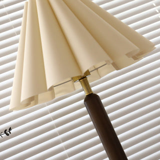 Plisse Pleated Wood Table Lamp-Neutral Decor