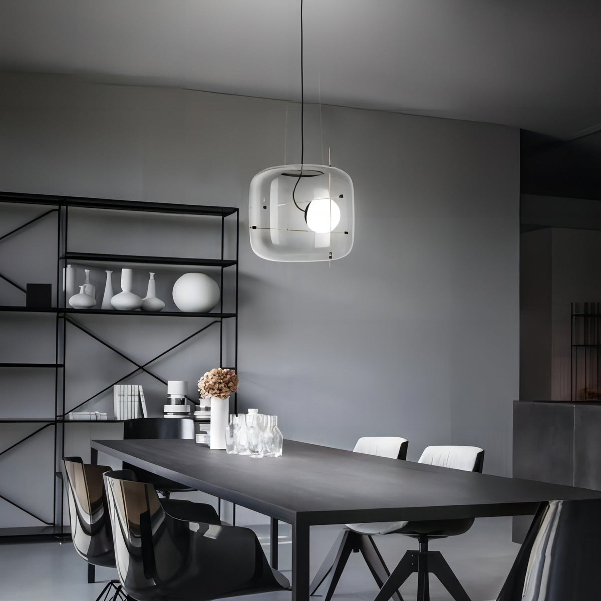 Lune Suspension en Verre Contemporaine