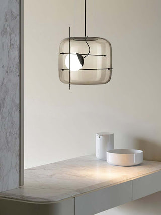 Lune Suspension en Verre Contemporaine