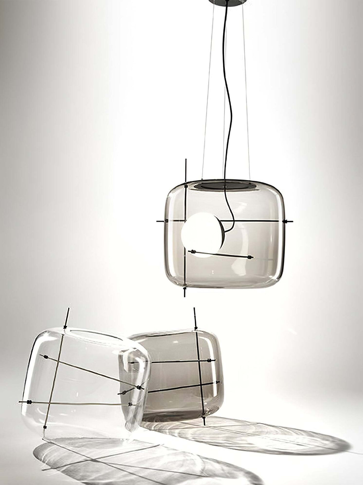 Lune Suspension en Verre Contemporaine