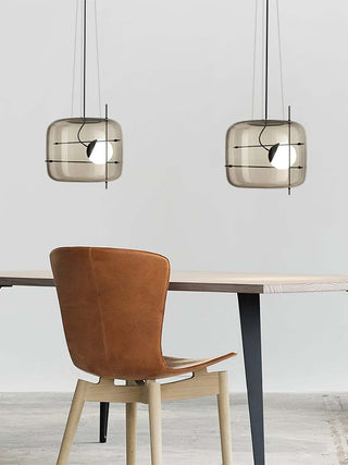 Lune Suspension en Verre Contemporaine
