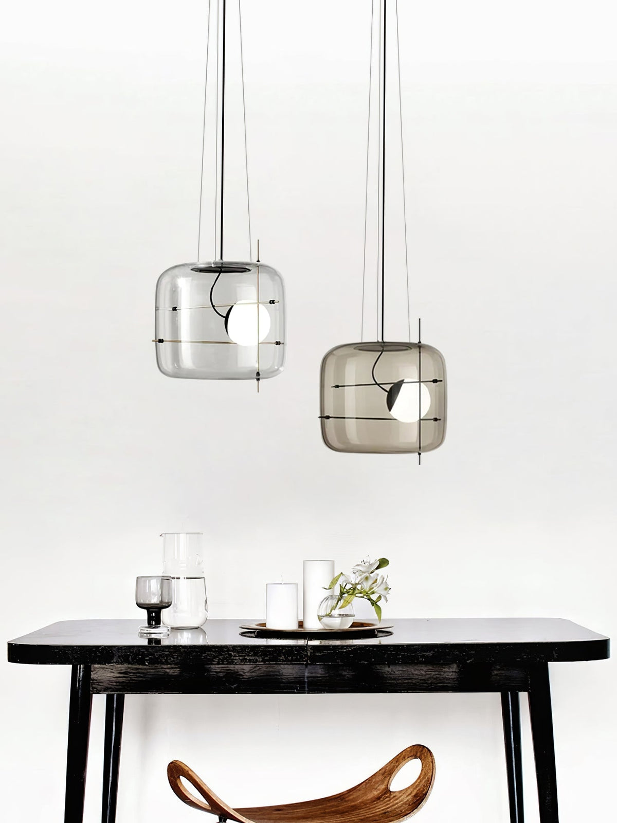 Lune Suspension en Verre Contemporaine