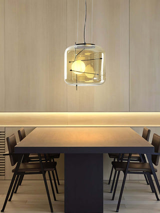 Lune Suspension en Verre Contemporaine