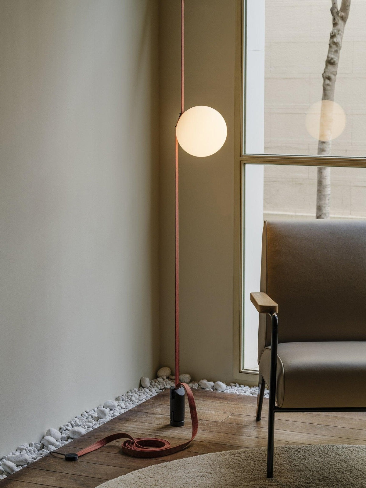 Perrio Suspension en Cuir et Verre