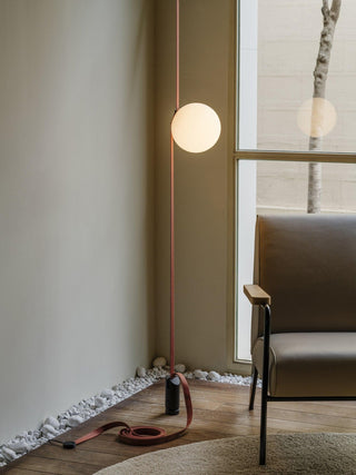 Lustra Suspension en Cuir et Verre