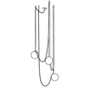 Lustra Suspension en Cuir et Verre