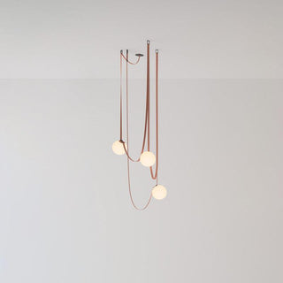 Lustra Suspension en Cuir et Verre