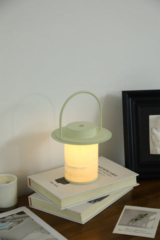 Pod Portable Rechargeable Alabaster Table Lamp-Neutral Decor