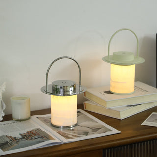 Pod Portable Rechargeable Alabaster Table Lamp-Neutral Decor