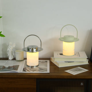Pod Portable Rechargeable Alabaster Table Lamp-Neutral Decor