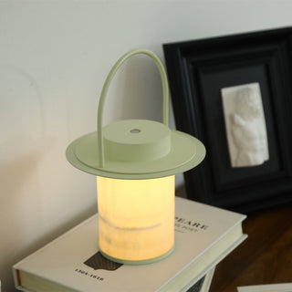 Pod Portable Rechargeable Alabaster Table Lamp-Neutral Decor
