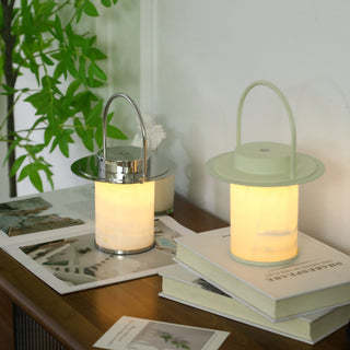 Pod Portable Rechargeable Alabaster Table Lamp-Neutral Decor
