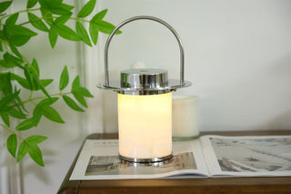 Pod Portable Rechargeable Alabaster Table Lamp-Neutral Decor