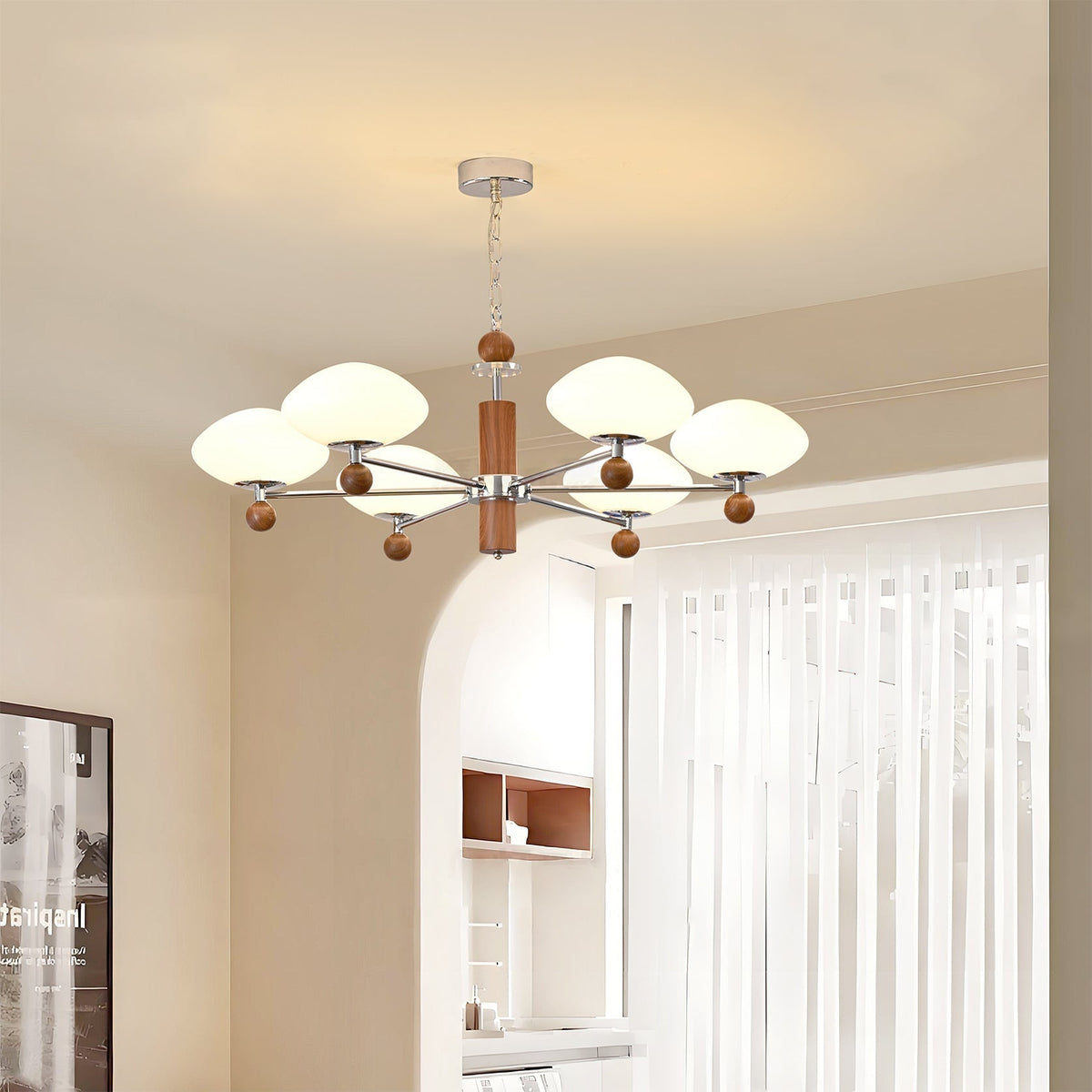 The 6-head version of the Pointed Chandelier, fully displayed.