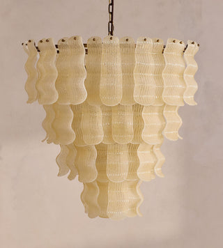 Borzi Lustre en Verre Jaune Feuille Luxueuse