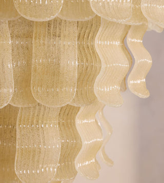 Borzi Lustre en Verre Jaune Feuille Luxueuse