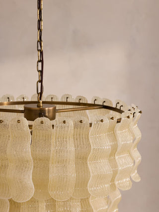 Borzi Lustre en Verre Jaune Feuille Luxueuse