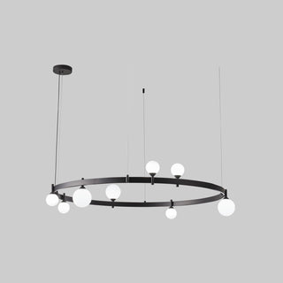 Lustra Suspension Lampe Anneau Noir Rond