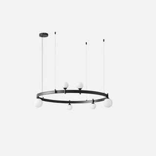 Lustra Suspension Lampe Anneau Noir Rond