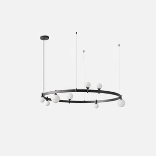 Lustra Suspension Lampe Anneau Noir Rond