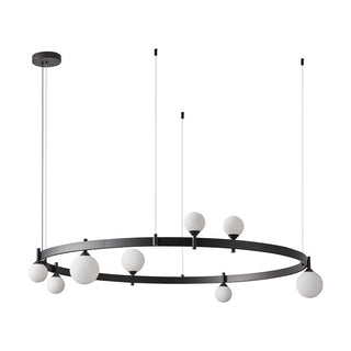 Lustra Suspension Lampe Anneau Noir Rond