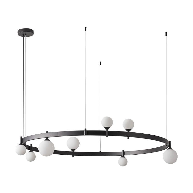 Doveon Suspension Lampe Anneau Noir Rond