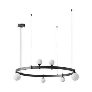 Lustra Suspension Lampe Anneau Noir Rond