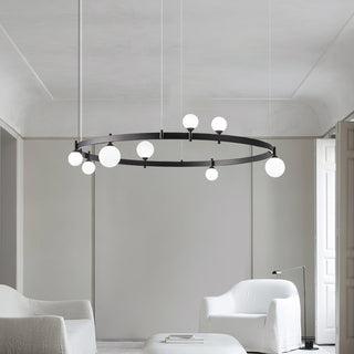 Lustra Suspension Lampe Anneau Noir Rond