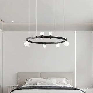 Lustra Suspension Lampe Anneau Noir Rond