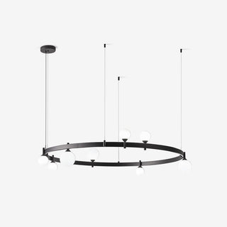 Lustra Suspension Lampe Anneau Noir Rond