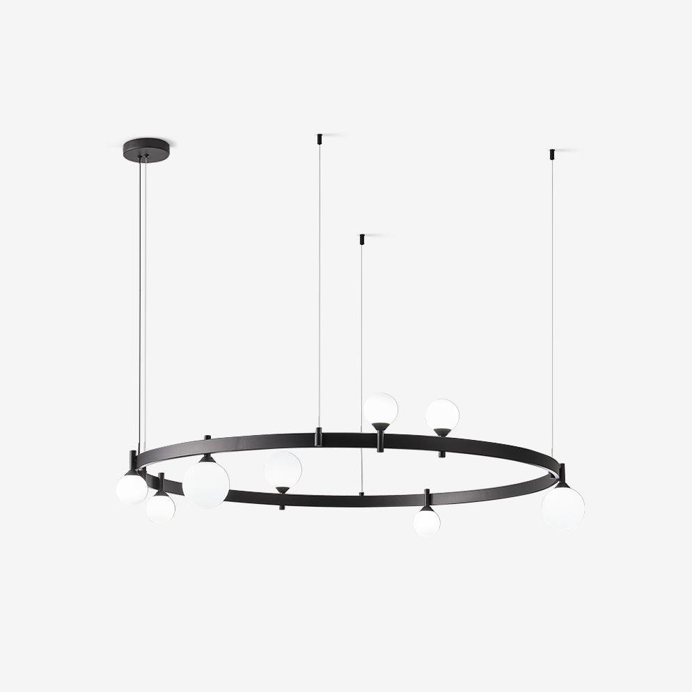 Doveon Suspension Lampe Anneau Noir Rond