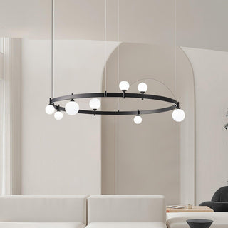 Lustra Suspension Lampe Anneau Noir Rond