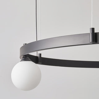 Lustra Suspension Lampe Anneau Noir Rond