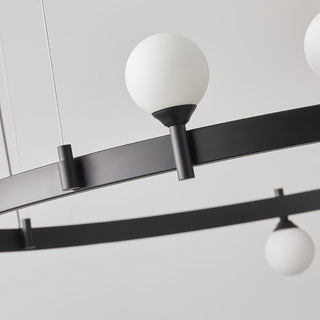 Lustra Suspension Lampe Anneau Noir Rond