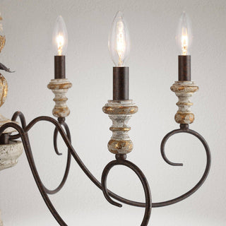 Zonorira Lustre en Bois Industriel Vintage