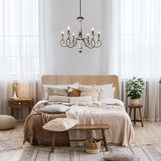 Zonorira Lustre en Bois Industriel Vintage