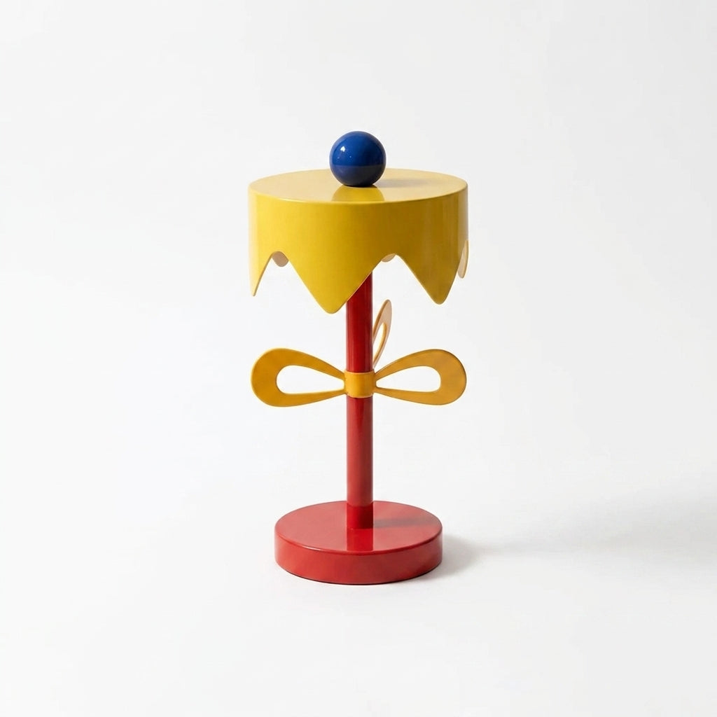 Elaarena Lampe de Table à Abat-Jour Festonné Multicolore Salon Chambre